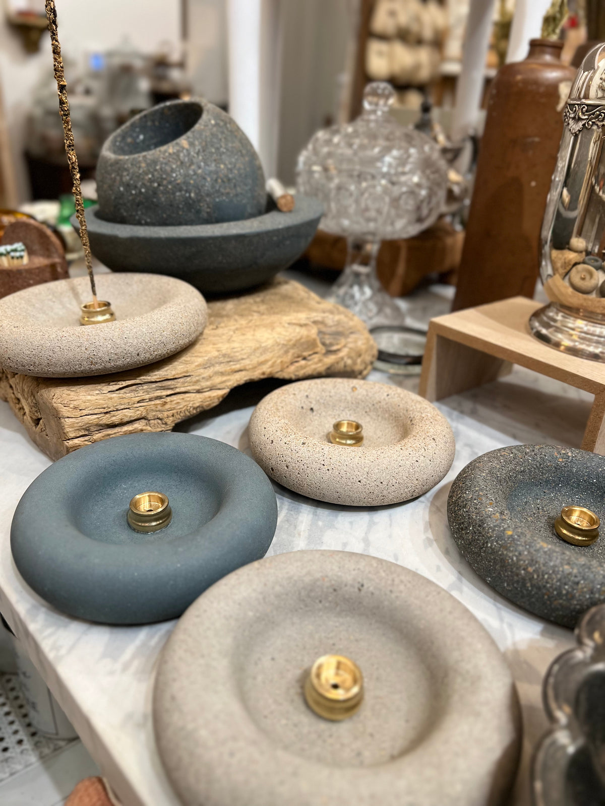 Concrete Incense Holder Disc