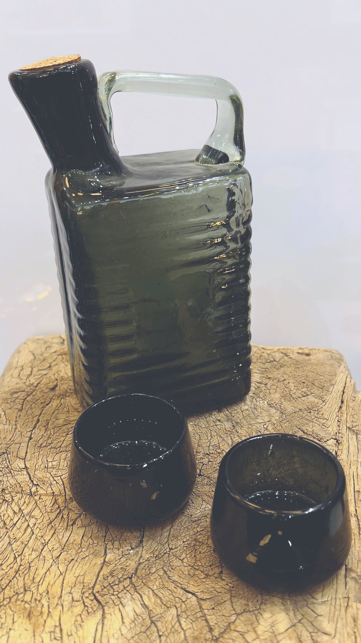 Glass Hand Blown Smoke Carafe