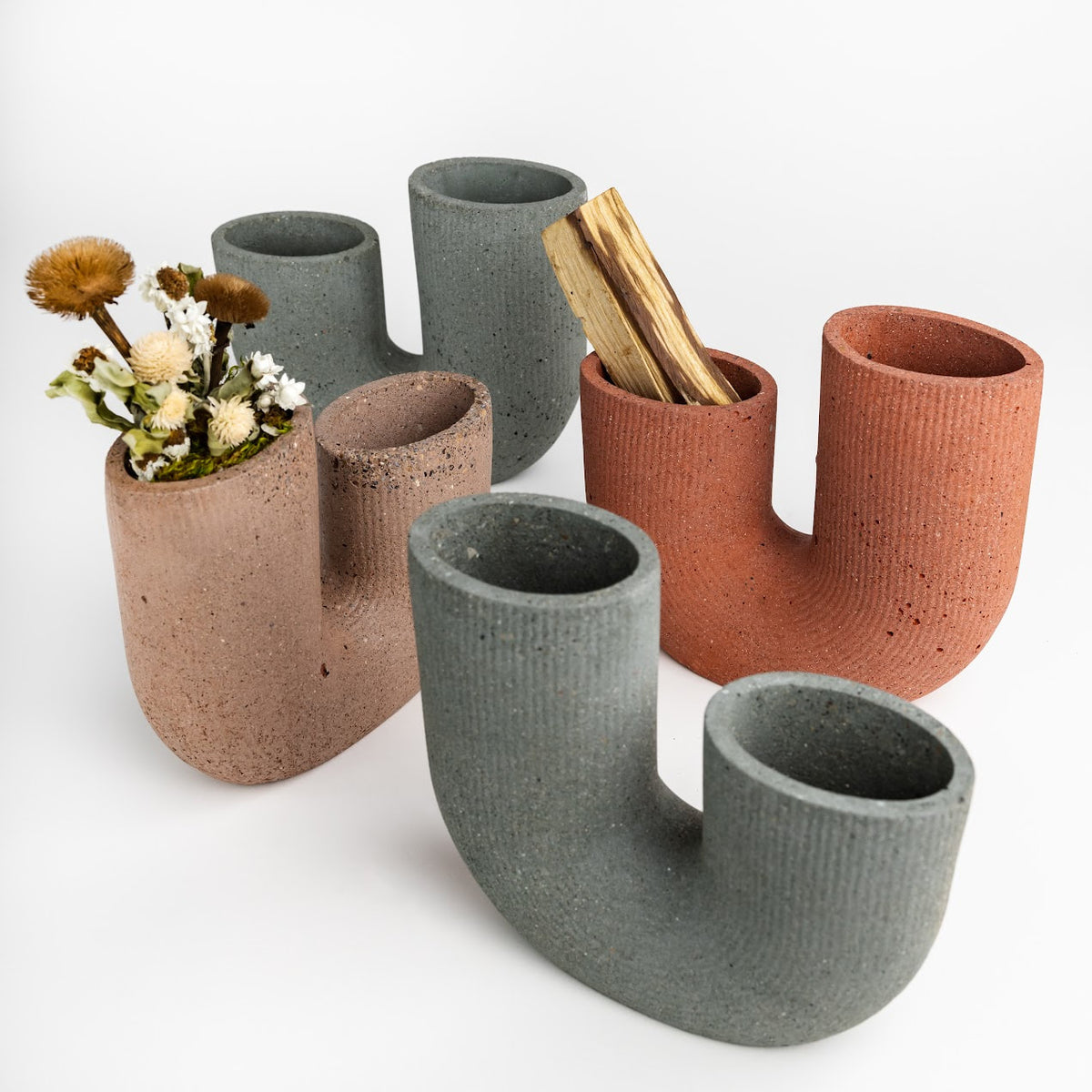 U Shape Concrete Vase