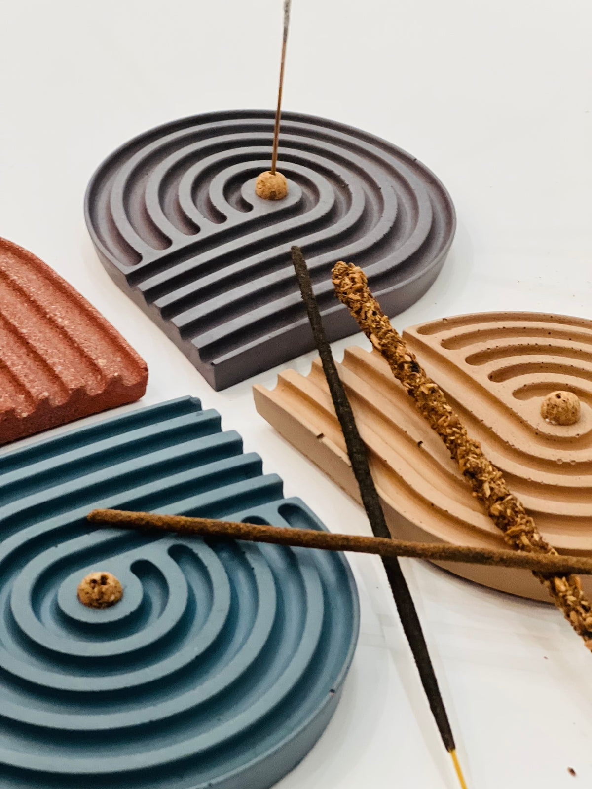 Concrete Spiral Incense Holder