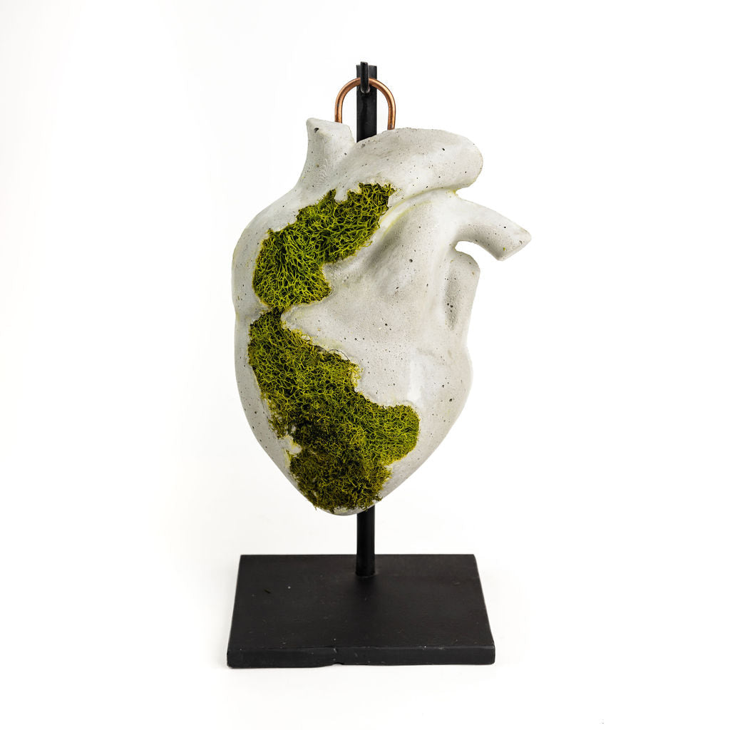 Concrete Heart With Moss