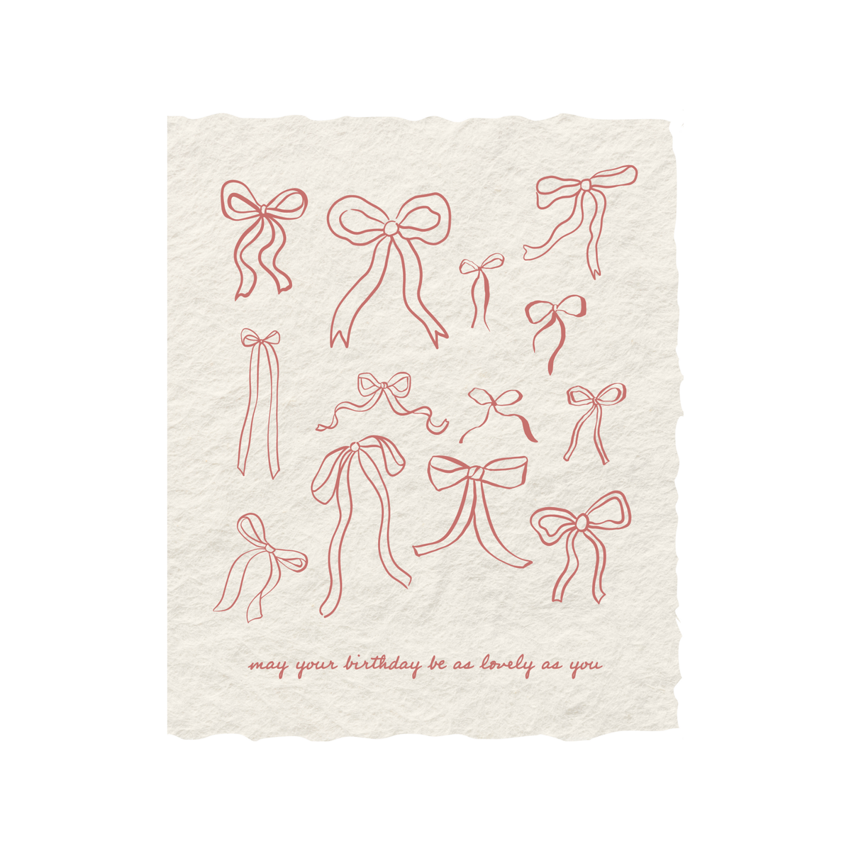 Lovely Birthday Bows | Birthday Celebration Greeting Card: Flat A2 Greeting Card. Blank on Back.