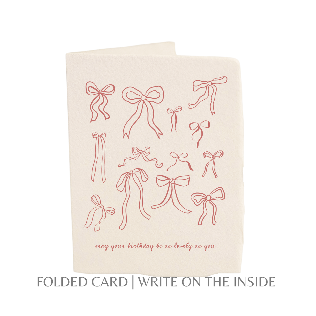 Lovely Birthday Bows | Birthday Celebration Greeting Card: Flat A2 Greeting Card. Blank on Back.